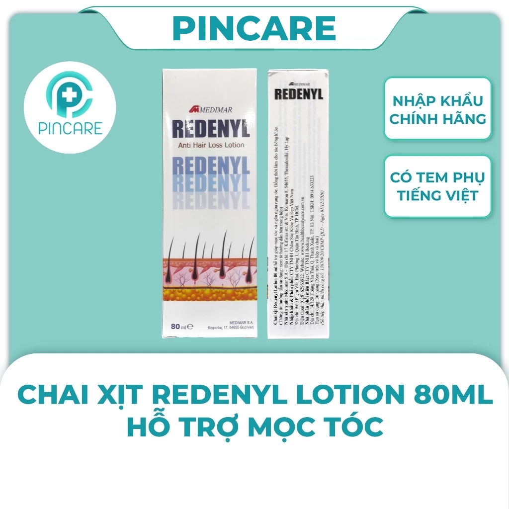 Xịt dưỡng tóc Redenyl Lotion 80ml hỗ trợ mọc tóc - PINCARE Health & Beauty