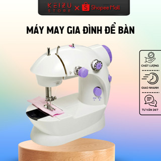 Máy May Mini Gia Đình KEIZUMART, Có Đèn Led Để Bàn Nhỏ Gọn Đầy Đủ Phụ Kiện Tiện Lợi Sử Dụng