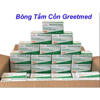 Bông Tẩm Cồn Greetmed Alcohol Pad Hộp 100 Miếng