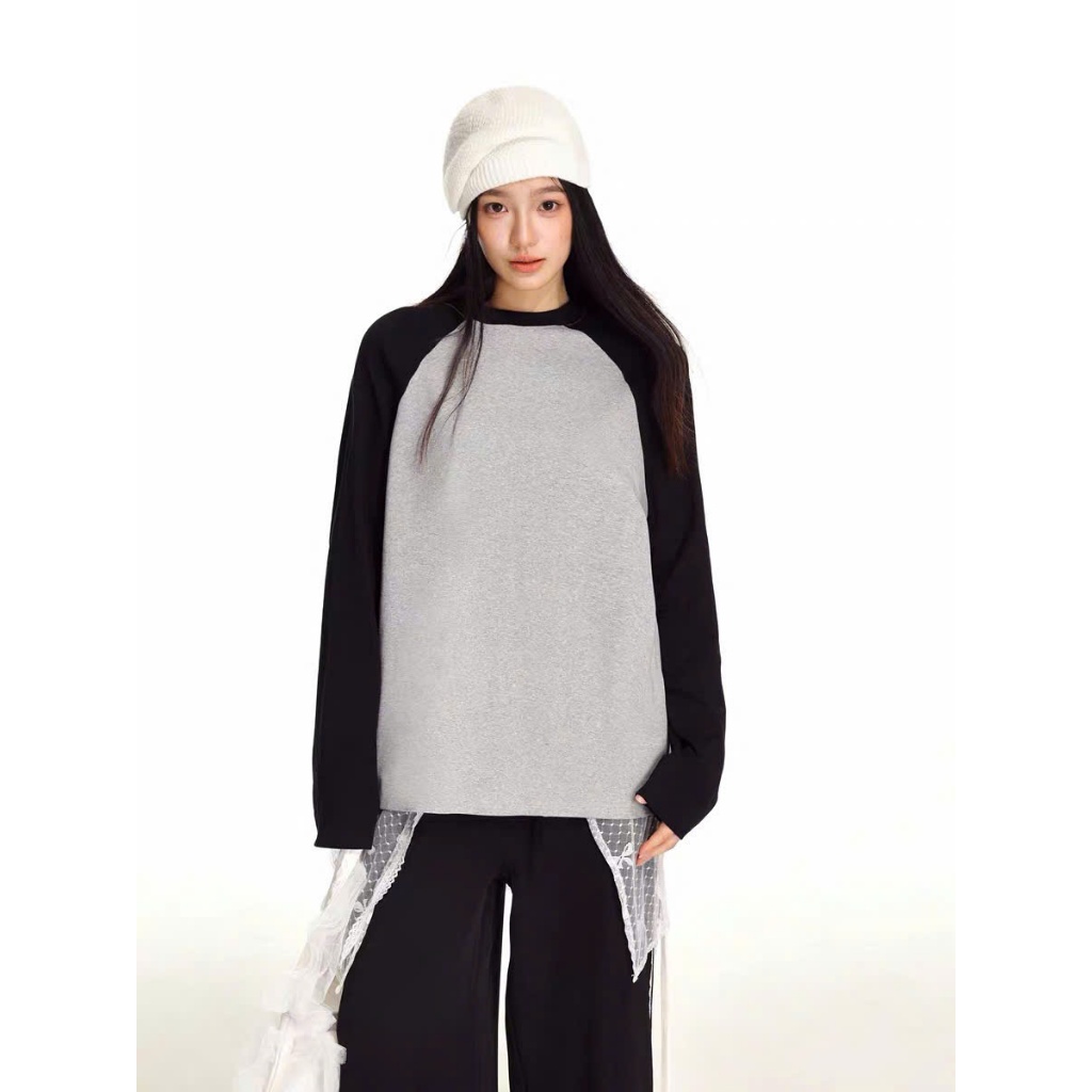 ÁO TAY DÀI RAGLAN TRƠN PHỐI MÀU XINH ĐẸP CHẤT COTTON ÁO CẶP ĐÔI UNISEX NAM NỮ | BigBuy360 - bigbuy360.vn