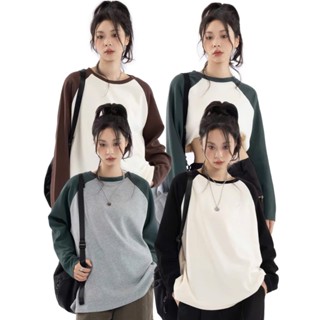 ÁO TAY DÀI RAGLAN TRƠN PHỐI MÀU XINH ĐẸP CHẤT COTTON ÁO CẶP ĐÔI UNISEX NAM NỮ FW2025