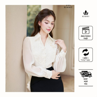 RIMMY - MEI Shirt Áo sơ mi công sở basic phối ren cách điệu mềm mại lịch sự nhẹ mát