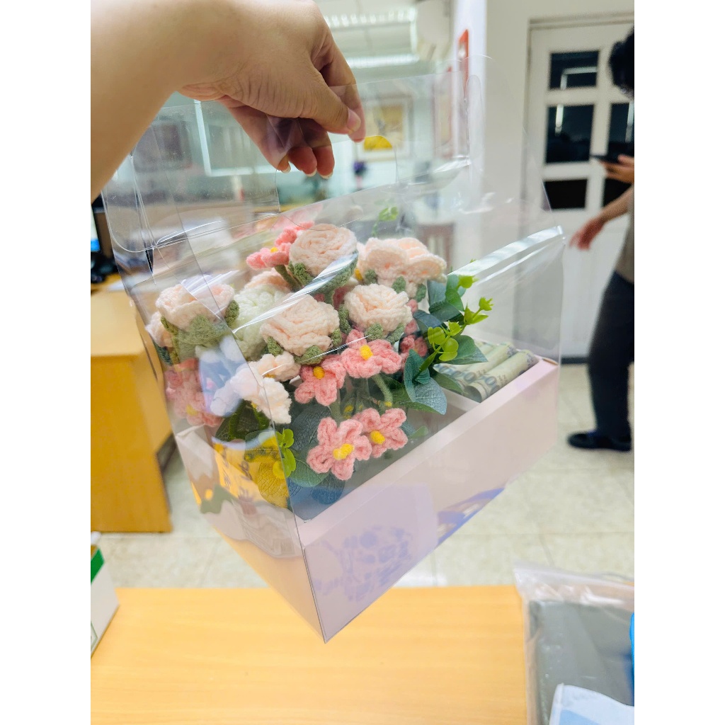 HỘP QUÀ MICA HOA LEN CÓ BỎ TIỀN