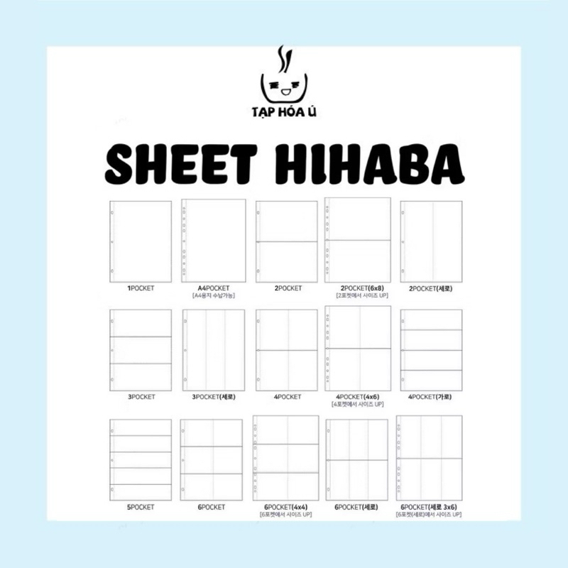 [SHIP TỪ 5 TỜ] SHEET 2 MẶT HIHABA DÙNG CHO BINDER BÌA A4 - SHEET HIHABA DOUBLE SIDES