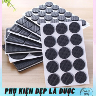 Set 8 miếng lót chân bàn, ghế cao su chống trầy xước sàn nhà, xốp dán cố định,Miếng dán tiện dụng#