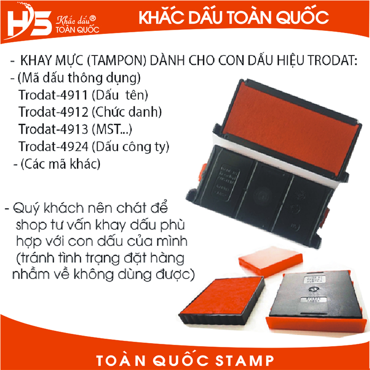 Khay mực dấu Trodat (Đủ các loại)