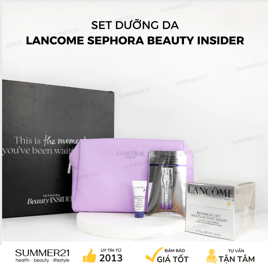 LANCOME SEPHORA BEAUTY INSIDER( CREAM 75G+ EYE CREAM 3ML+ H.C.F TRIPLE SERUM+ TÚI)