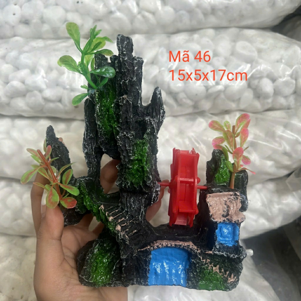 Hòn Non Bộ Nhỏ sủi oxy(Mã 46) Trang Trí Hồ Cá, Bể Cá