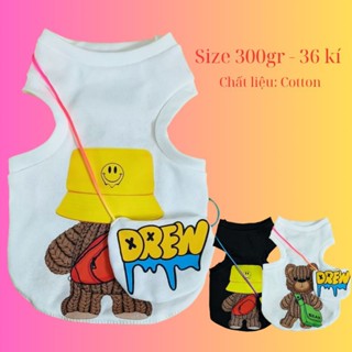 [Hoả tốc] Áo ba lỗ cho chó mèo có túi đeo, áo thú cưng