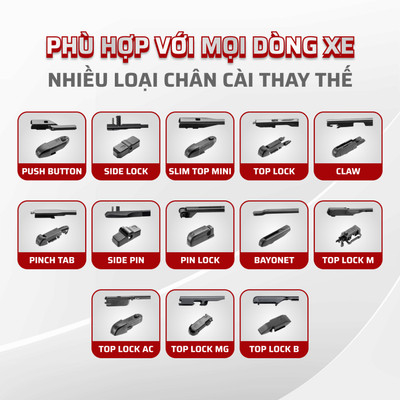 Cặp móc chuyển đổi (2 cái) dùng cho gạt mưa các dòng xe khác móc U