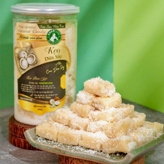 Kẹo Dừa Sáp Phủ Cơm Dừa Sấy Vị Nguyên Bản 400g Cocofarm