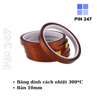  Băng Dính Cách Nhiệt 300*C vàng bản rộng 10mm 20mm. 