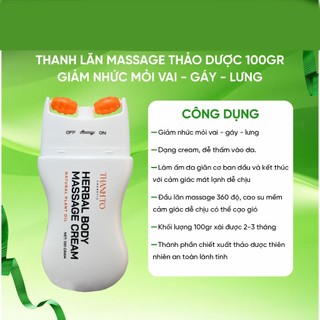 (Tặng Quà) Kem Massage Thanh Lăn Massage Cổ Vai Gáy Herbal Body Massage Cream Thanh Tô