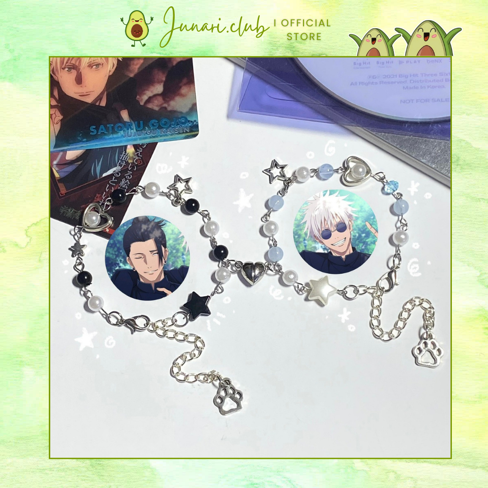 Vòng tay handmade jujutsu kaisen Gojo and Getou couple bracelet - Junari.club
