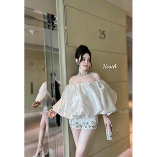 Set áo lụa tafta sooc đính đá Chuẩn mẫu