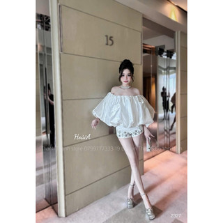 Set áo lụa tafta sooc đính đá Chuẩn mẫu