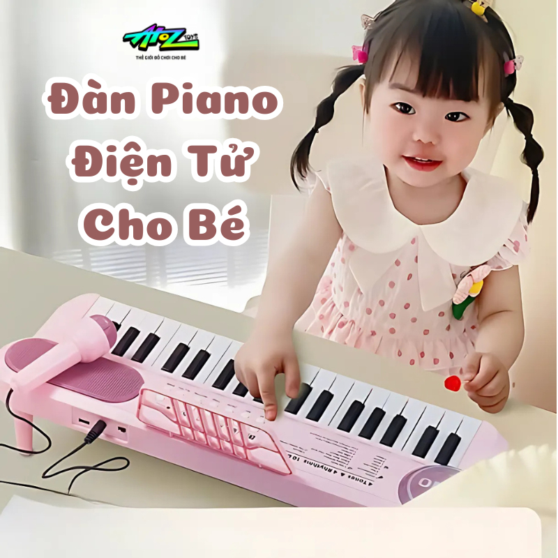 Đồ Chơi Đàn Piano Điện Tử Cho Bé, Kèm Mic Hát, Tổng Hợp Nhiều Bài hát, Giai Điệu Chất Liệu Cao Cấp A