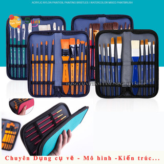 Bộ cọ vẽ kèm túi đựng  Mont Marte - Bộ cọ vẽ màu Acrylic , màu dầu , màu nước  [ Sugi art shop]