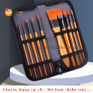 Bộ cọ vẽ kèm túi đựng  Mont Marte - Bộ cọ vẽ màu Acrylic , màu dầu , màu nước  [ Sugi art shop]