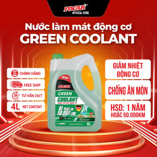 Nước làm mát động cơ ô tô Focar Green Coolant 4L - Nước làm mát xe hơi, nước làm mát động cơ, nước làm mát máy, làm mát