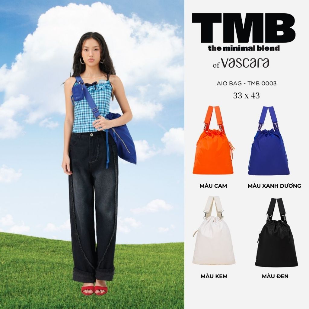 Túi balo dây rút nhỏ AIO BAG màu xanh dương TMB 0003 - TMB of Vascara