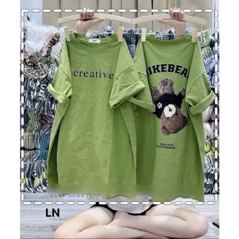 Áo phông gấu Mikebear in 2 mặt DA6