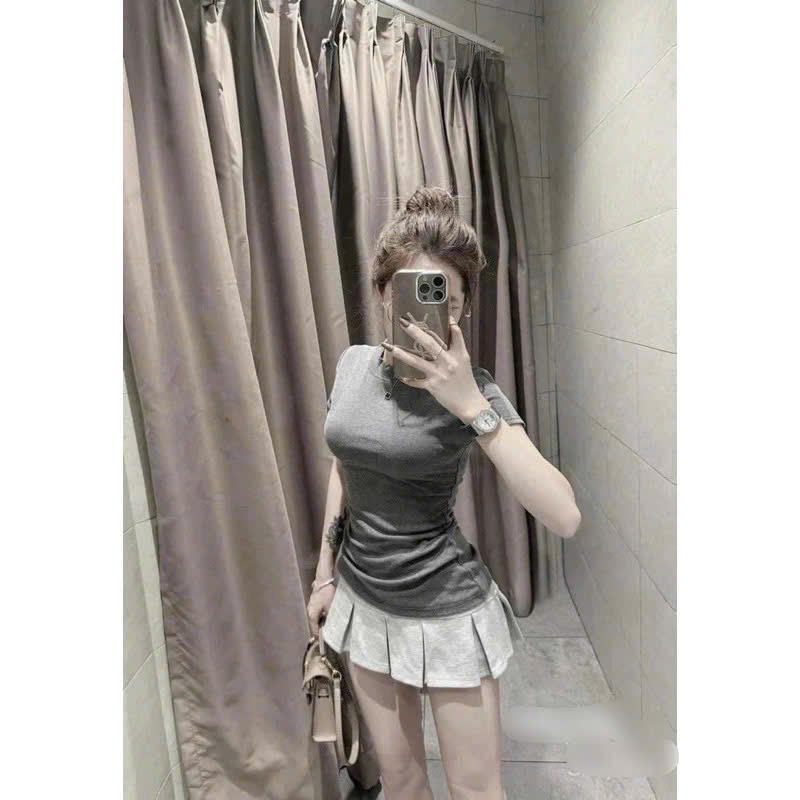 Sét áo + chân váy xếp ly kèm quần siêu đẹp Haiphuc