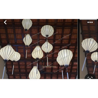 Lồng đèn trắng Hội An (20cm-30cm-45cm) Vải lụa cao cấp