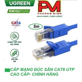 Dây mạng bấm sẵn 2 đầu cat6 utp patch cords dài 5m ugreen nw102 11204 - hàng chính hãng