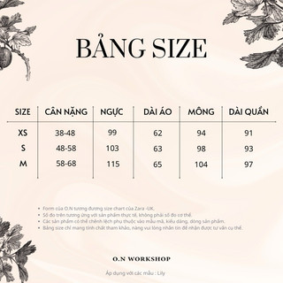 𝗛𝗮̀𝗻𝗴𝗰𝗵𝗶́𝗻𝗵 𝗵𝗮̃𝗻𝗴  Set Pyjama cổ hoa thêu Lily form rộng O.N WORKSHOP