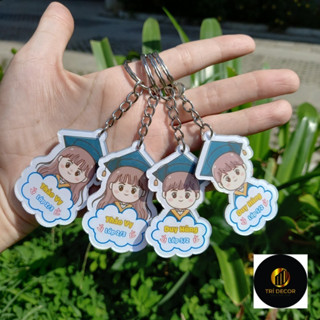 Móc khóa tốt nghiệp làm bằng mica - In tên học sinh theo yêu cầu - Quà tặng học sinh