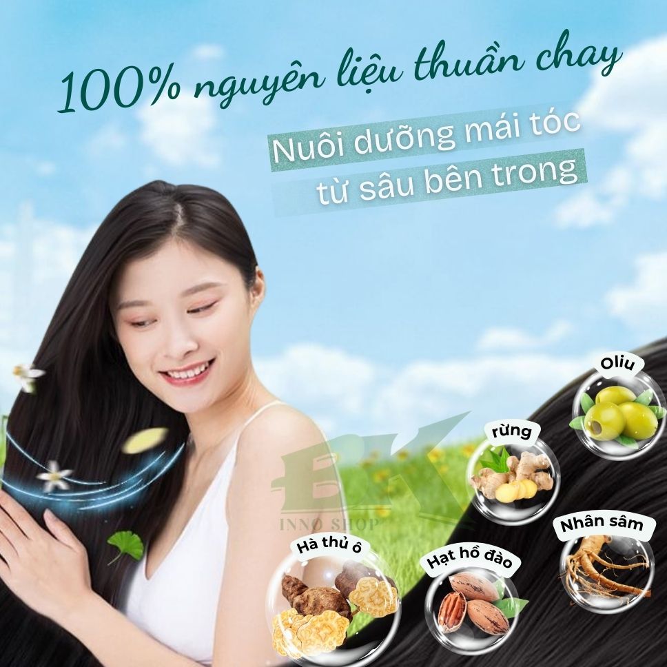 Dầu Gội Phủ Bạc Thảo Dược Hàn Quốc,  Dầu Gội Nhuộm Tóc Thảo Mộc BUBBLE 30ml Hộp 10 Gói, Lên Màu Cực Chuẩn Đẹp| BK INNO