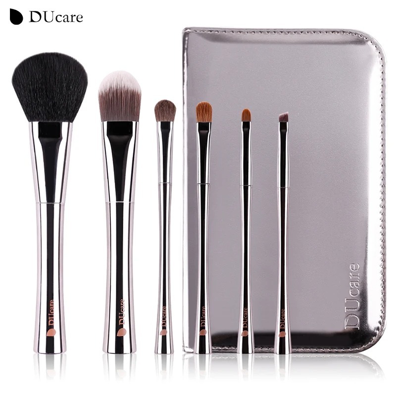 Bộ cọ cá nhân 6 cây Bóp Da DUcare 6pcs Makeup brush set