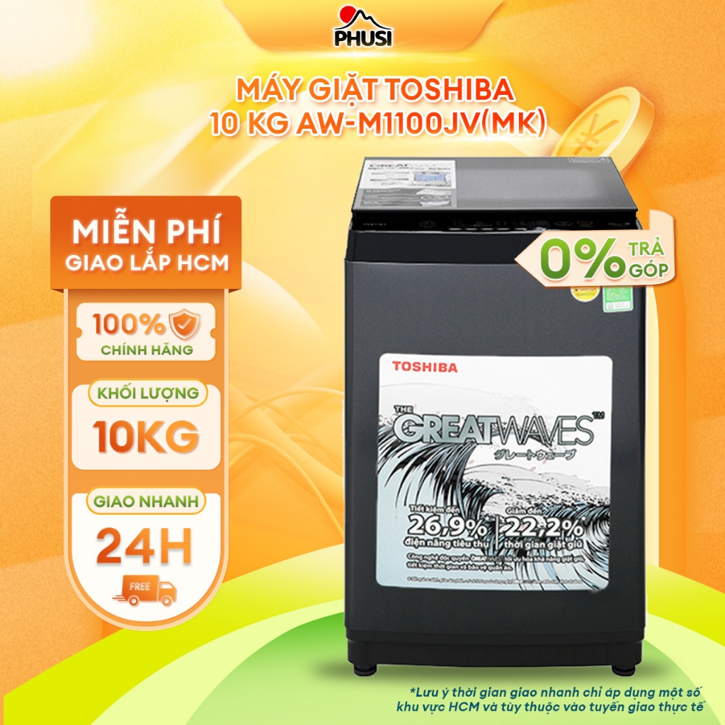 AW-M1100JV(MK) Máy giặt Toshiba 10 kg AW-M1100JV(MK) [MIỄN PHÍ GIAO LẮP HCM]