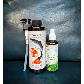 C8_Combo 1 Chai Dầu Cá Hồi 300ml và 1 Lọ Xịt Thảo Dược 100ml