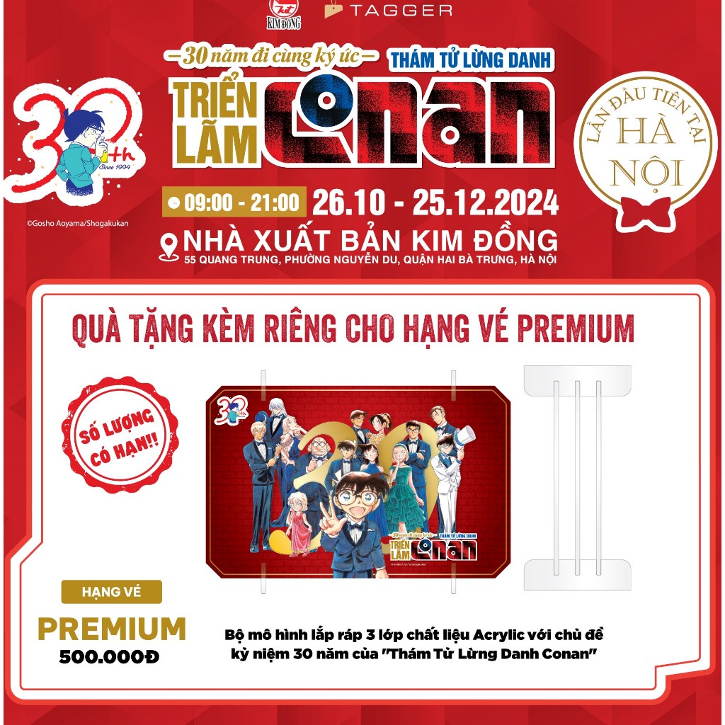 Standee 3 lớp triển lãm 30 năm Thám tử lừng danh Conan