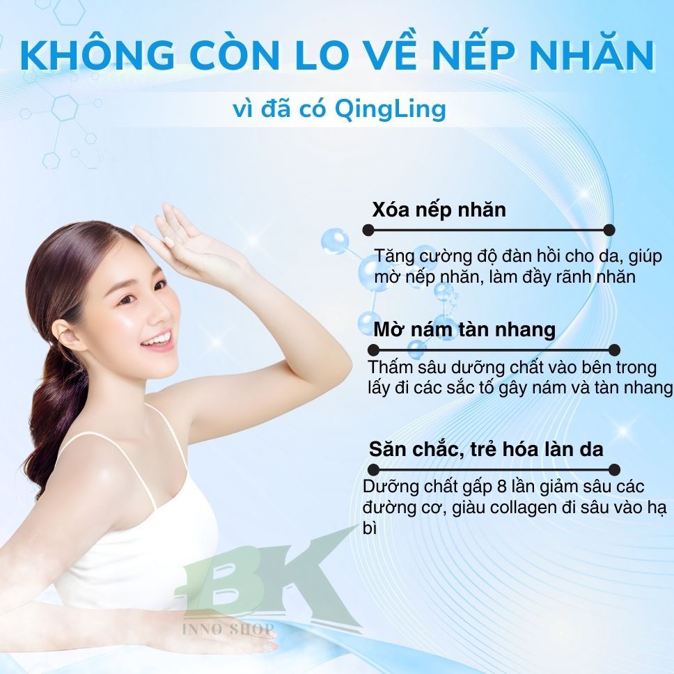 Kem Xóa Nếp Nhăn, Mờ Nám, Tàn Nhang QINGLING 50Gr Bổ Sung Collagen, Hỗ Trợ Trẻ Hóa Làn Da, Dưỡng Da Trắng Mịn| BK INNO
