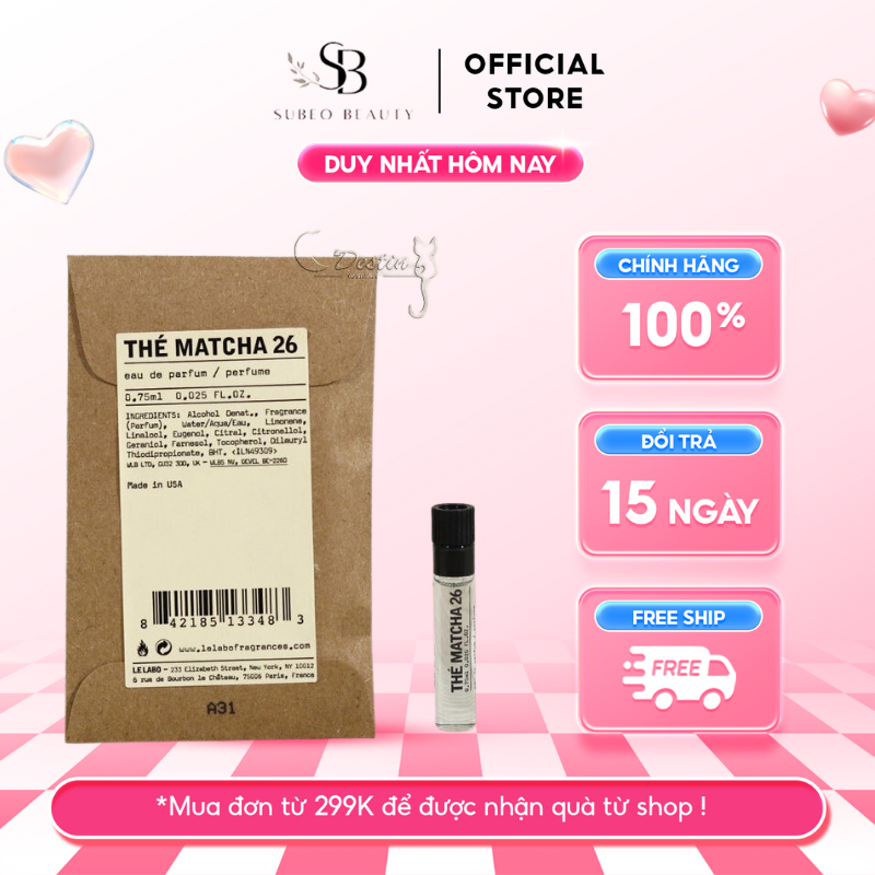 Vial nước hoa Le Labo 0.75ml | Mẫu thử nước hoa Le Labo mùi 26 (dạng chấm)