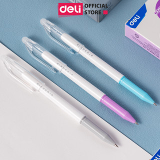 Bút Gel Xóa Được Deli Mực Xanh Đen Tím Bút Gel Bút Bi Mực Nước Bút Gel Nắp Đậy Ngòi 0.5 Có Gôm Trên Nắp Cho Học Sinh