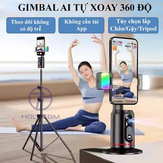  Gimbal Điện Thoại Q02 Tự Xoay 360 Độ Theo Người Chân Quay Chống Rung Để Quay Video Vlog Livestream Chụp Ảnh - HOLOCOM 
