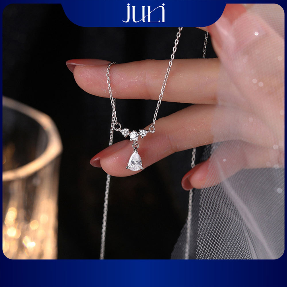 Dây Chuyền Mắt Lệ Nữ Oa | 100% Bạc Ý Nhập Khẩu | Đính Kèm Đá Moissanite Lấp Lánh | Hạt Ngọc Của Trời