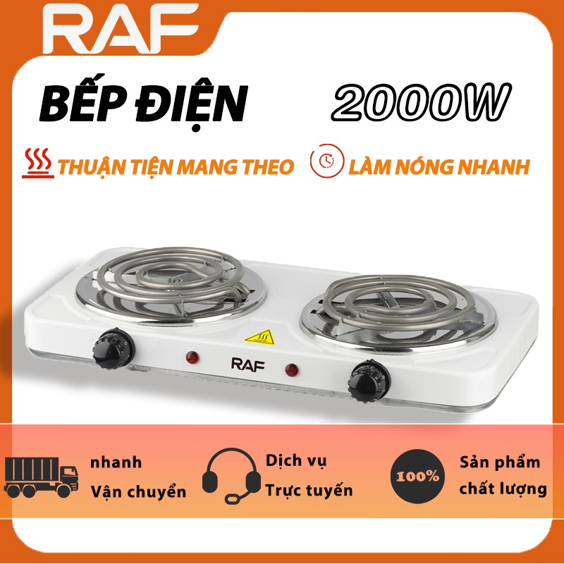 RAF Bếp điện đôi 2000W Tiện lợi và đa chức năng Lò điện đơn Lò điện đôi 6 tháng bảo hành chính hãng Bếp Điện