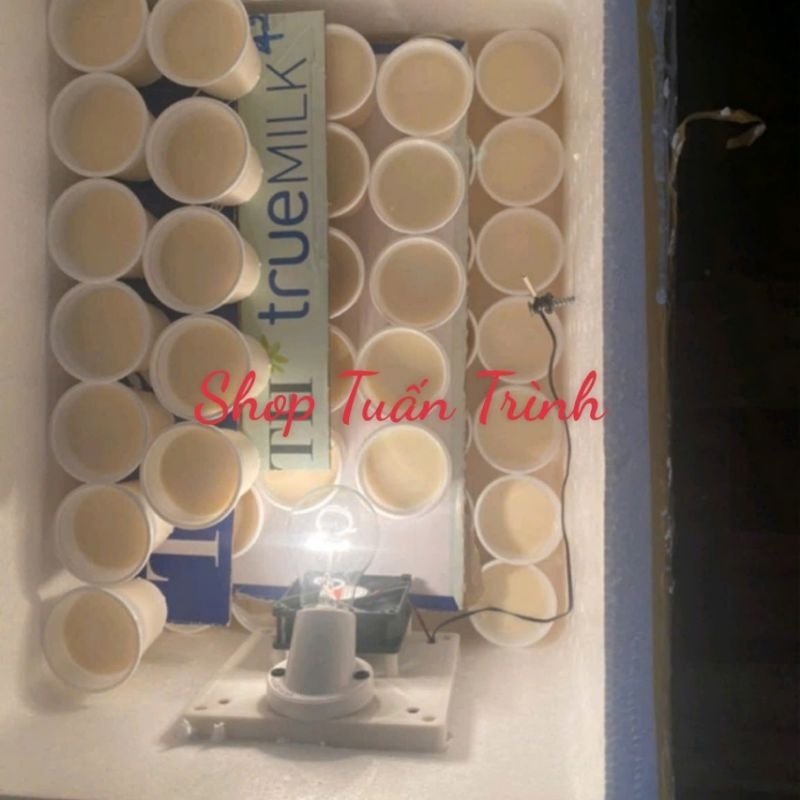 Máy ủ sữa chua lắp sẵn thùng xốp, về cắm điện là xài, loại dùng bóng đèn, có thể dùng ở việt nam, mỹ, nhật