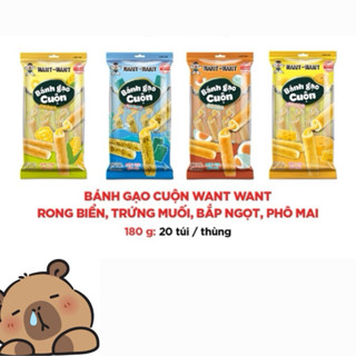  Bánh Gạo Cuộn Want Want 170g -bic 10 cây 4 Vị Phô Mai Rong Biển Trứng Muối Bắp Ngọt 