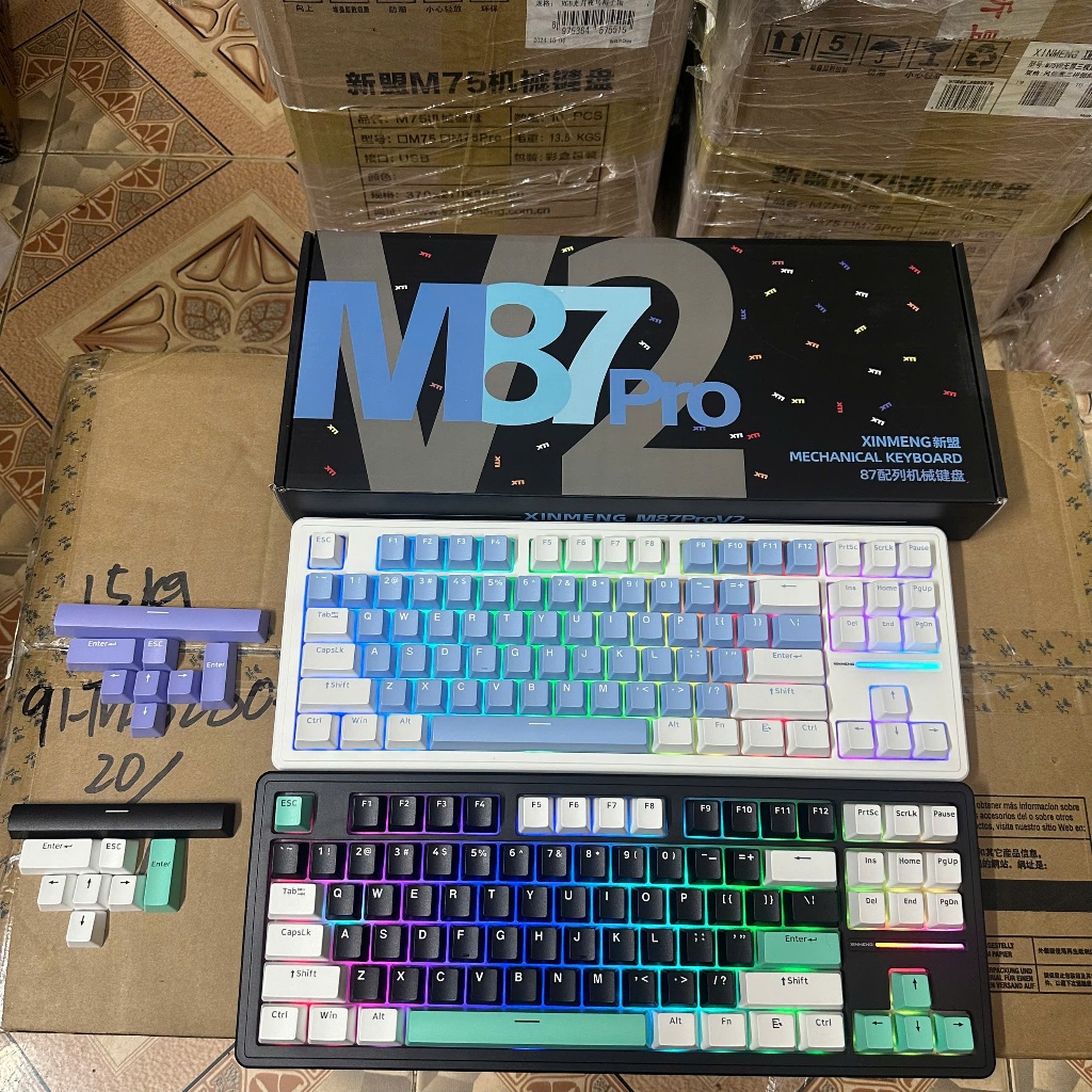 (New) -Bàn phím cơ không dây Xinmeng M87 Prov2 / F87 / 3 Mode / Mạch xuôi  / Led RGB / Hotswap / Gasket mount | BigBuy360 - bigbuy360.vn