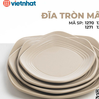 Đĩa nhựa tron GÂN NHÁM 5 size nhựa Việt Nhật cao cấp, đĩa nhựa tròn đựng đồ ăn hoa quả