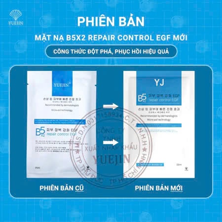 1 Miếng Mặt Nạ B5 Yuejin Giúp Cấp Ẩm, Phục Hồi Da Nhập Khẩu Hàn Quốc - Yuejin B5 Repair Control EGF 