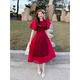 (SET BIGSIZE 50KG ĐẾN 90KG) set áo dài váy đỏ