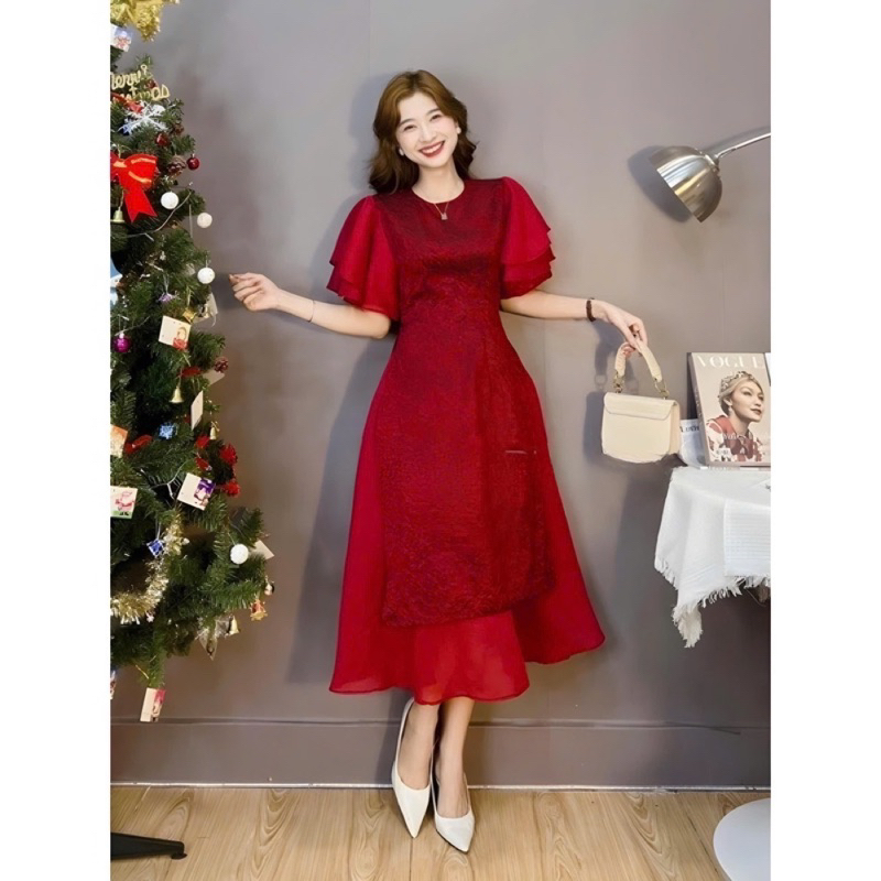 (SET BIGSIZE 50KG ĐẾN 90KG) set áo dài váy đỏ