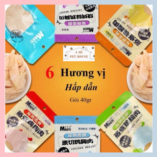 Ức gà hấp MASTI với nhiều vị đa dạng, bổ sung dinh dưỡng cho chó mèo 40g/túi